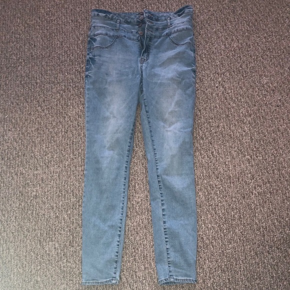 jeans with multiple buttons